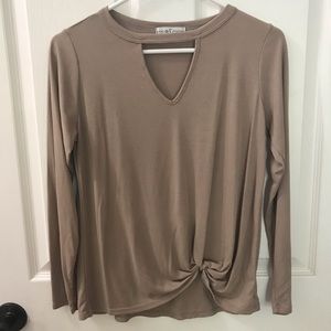 Beige long sleeve shirt
